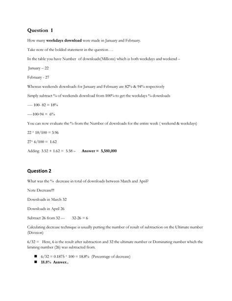SHL Solutions Numberical & verbal 1 38 - Question 1 How many weekdays ...