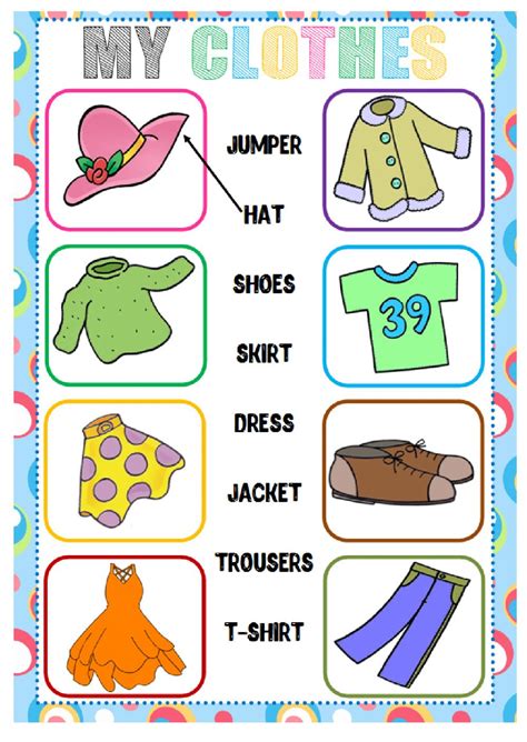 Clothes 1 worksheet - Free ESL printable worksheets made by teachers ...