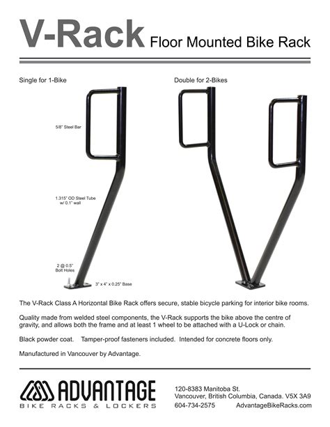 V-Rack Floor Mount Bike Rack – Advantage Lockers & Bike Racks