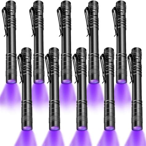 Honoson 10 Pieces UV Black Light Flashlight Small Blacklight ...