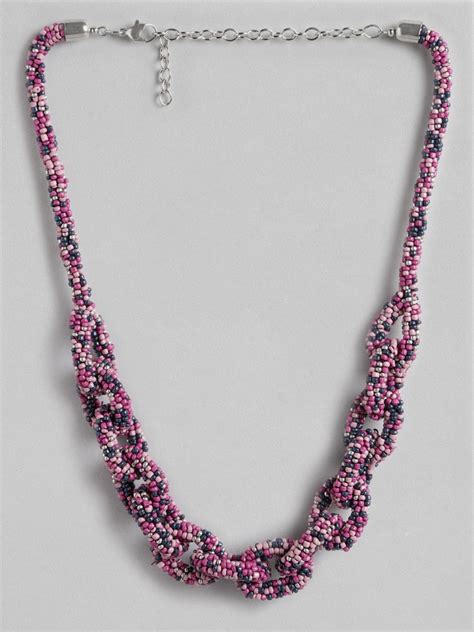 Purple & Blue Beaded Layered Necklace – Richeera