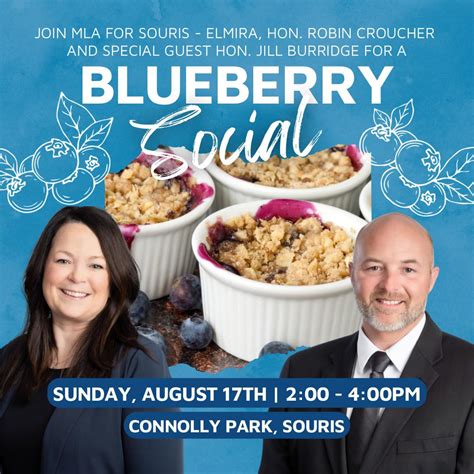 Blueberry Social with live Music in the Park – Souris PEI