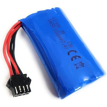 KP 7.4V 1200mAh 13A 2S Li-ion JST SM 4 pin Connector Rechargeable ...