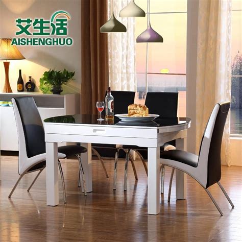 艾生活 钢化玻璃餐 桌椅组合 餐桌 简约现代餐台折叠圆桌伸缩 | Home decor, Furniture, Home