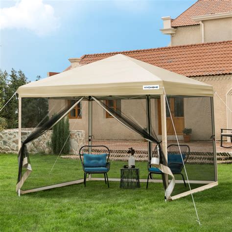 Amazon.com : VIVOHOME 10x10ft Easy Pop-Up Screen Tent, Outdoor Canopy ...