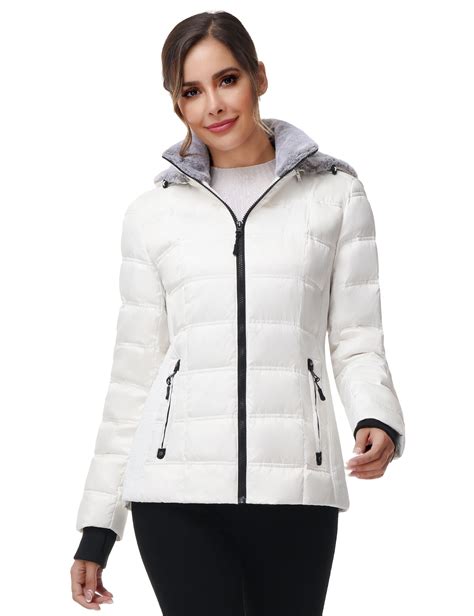 Women Warm Winter Down Puffer Jacket-Hooded Winter Puffer Coat for ...