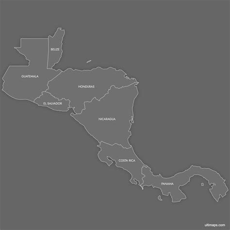 Blank Map of Central America | Free Download — Ultimaps