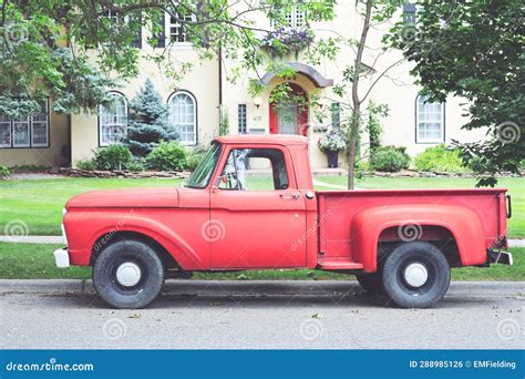 Vintage red pickup truck stock photo. Image of vintage - 288985126