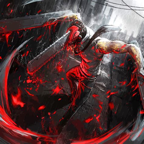 Denji Wallpaper 4k Amoled Chainsaw Man Black Dark 8876 Wallpaperamoled ...