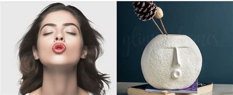 Buy Glimpse Homes Ceramic Flower Vase | Set of 2 | Upbeat Face Vase 5.5 ...