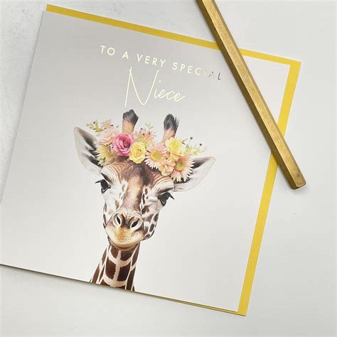 Old English Co. – Tarjeta de felicitación para sobrina de jirafa muy ...