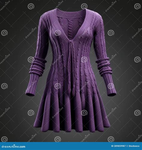 Hyper-realistic Women S Purple Sweater Dress 3d Model Stock ...