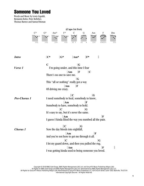 Someone You Loved by Lewis Capaldi - Guitar Chords/Lyrics - Guitar ...