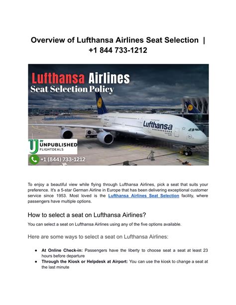 PPT - Overview of Lufthansa Airlines Seat Selection _ 1 844 733-1212 ...