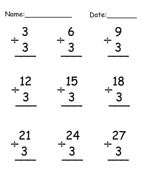 Image result for Math Worksheet Division