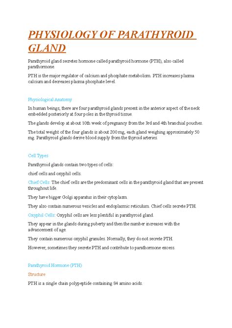 Physiology OF Parathyroid Gland - PHYSIOLOGY OF PARATHYROID GLAND ...