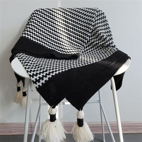 Amazon.com: Black and White Throw Blankets, Modern Striped Throw ...