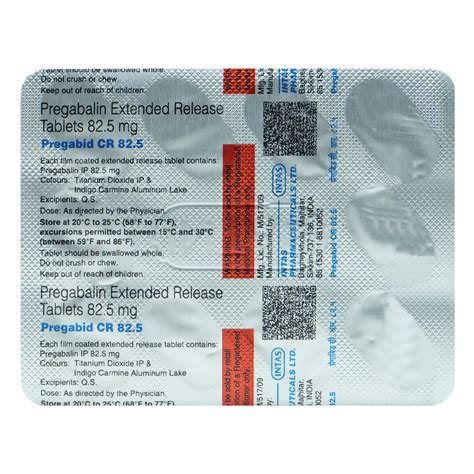 Pregabid CR 82.5 Tablet | Uses, Side Effects, Price | Apollo Pharmacy