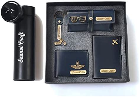 MODEFE Men Gift Combo Of 5 - Customized Wallet, Name Key Ring, Passport ...