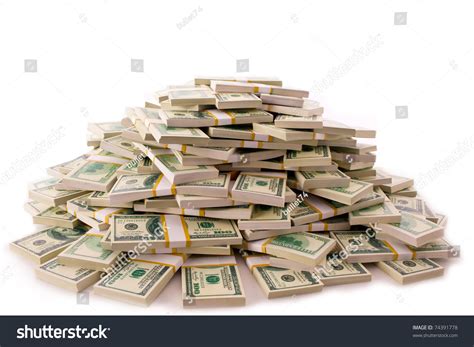 Big Pile Money Dollars Over White Stock Photo 74391778 - Shutterstock