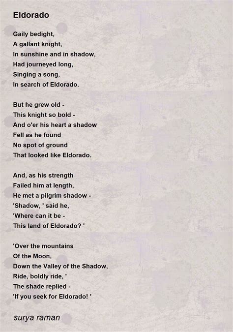 Eldorado Edgar Allan Poe Poem The Complete Poetry Of Edgar Allan Poe