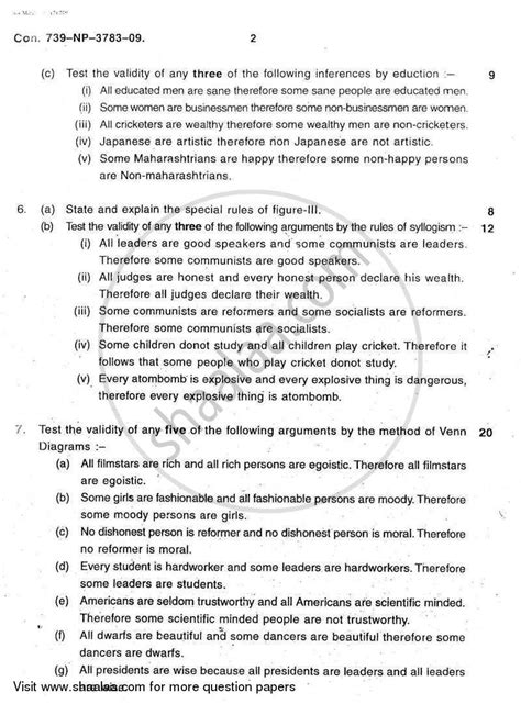 Formal Logic 2008-2009 BA Philosophy (IDOL) (Correspondence) 3rd Year ...