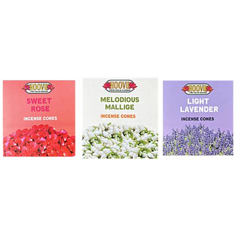 Buy Hoovu Fresh Flower Incense Cones Pack - Sweet Rose + Jasmine ...