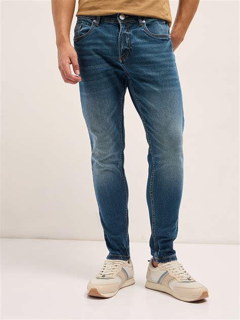 Men BlueLight Fade Mid-Rise Skinny Fit Jeans – FYVA