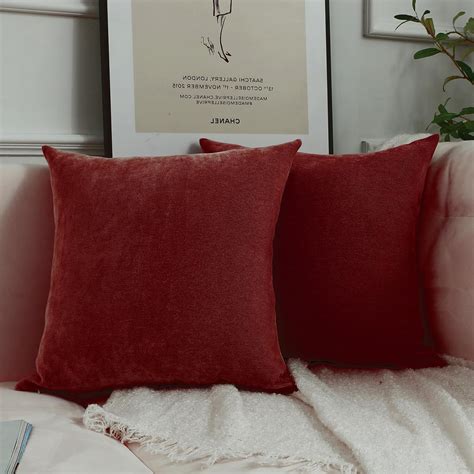 Amazon.com: Koogfubear Burgundy Throw Pillow Covers 20x20 Inch Pack of ...