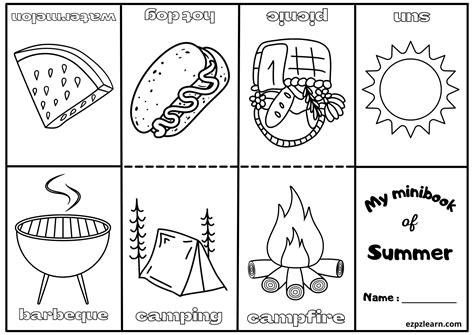 Classroom Objects Mini Coloring Book - Ezpzlearn.com