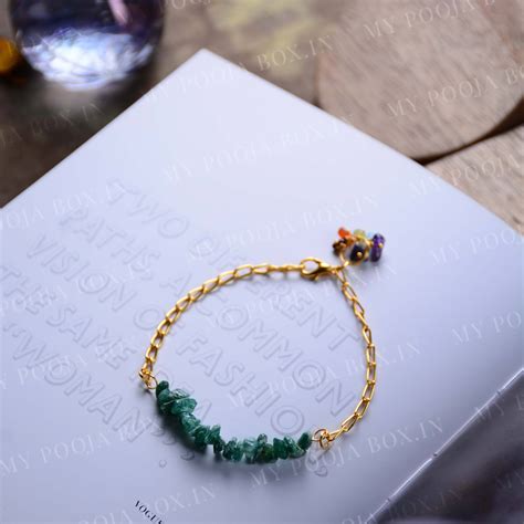 Buy Natural Green Aventurine Healing Crystal Bracelet Online in India ...