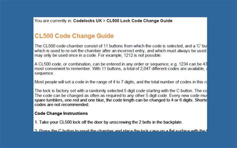 Image result for Codelocks.com How to Change Code