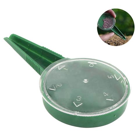 Round Plate Design 5-Speed Manual Seed Spreader, Green Handheld Garden ...