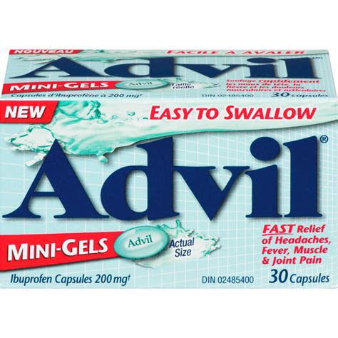 Advil Regular Strength Mini-Gels for Headaches, Pain Relief, 200 mg, 30 ...