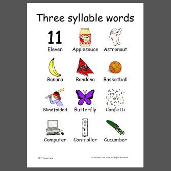 Three syllable words