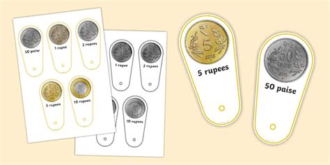 Indian Rupee Coin Fans (teacher made) - Twinkl