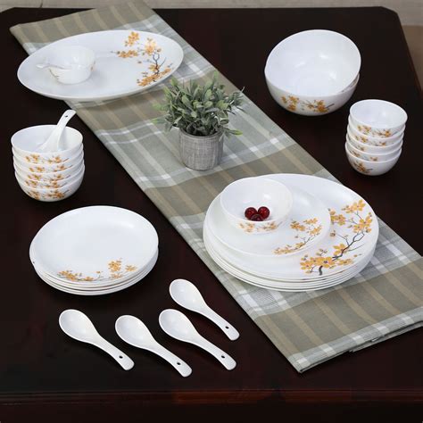Arias by Lara Dutta Moon Blossom Ride Dinner Set - 33 Pieces – Nilkamal ...