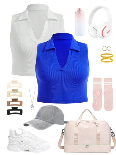 Easithlete Conjunto de 2 piezas de camisetas de punto acanalado de ...