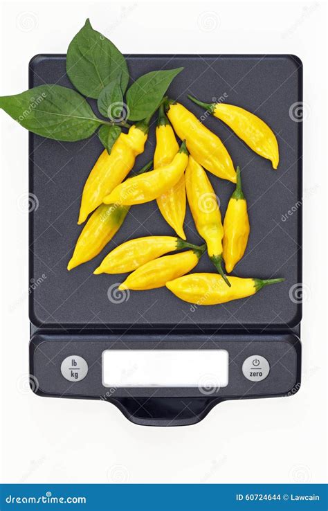 Hot Lemon Peppers on Scale stock photo. Image of food - 60724644