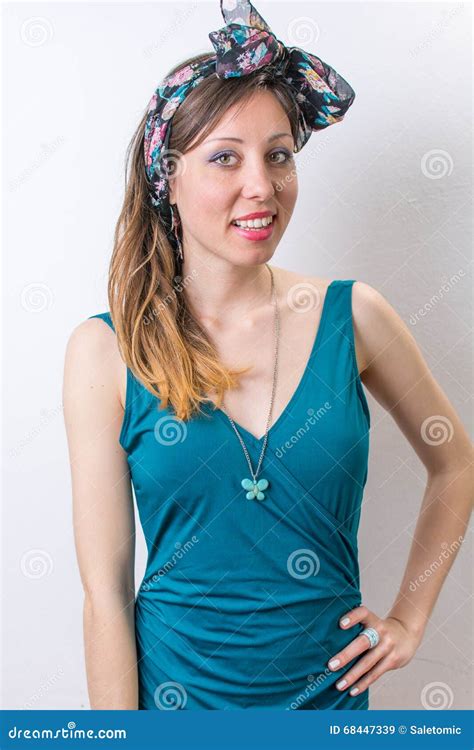 Young Woman in Retro Bathing Suit Stock Image - Image of bathing, piece ...