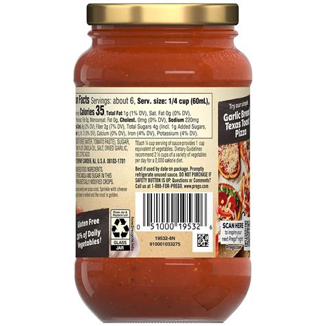 Prego Pizzeria Style Pizza Sauce 14oz - Authentic Italian Flavor for ...