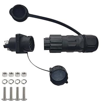 GaiRen 80Amp Trolling Motor Plug Receptacle Set, 3 Prong 12/24/36/48 ...