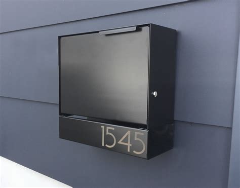 Black Modern Mailbox - Wall Mounted