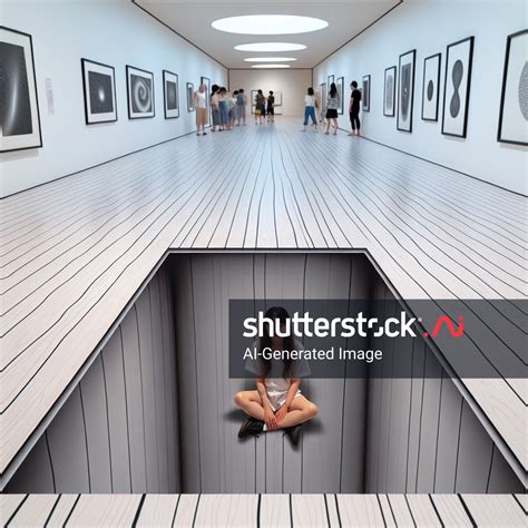 Person Sits Large Hole Flat Floor AI-generated image 2445156399 ...