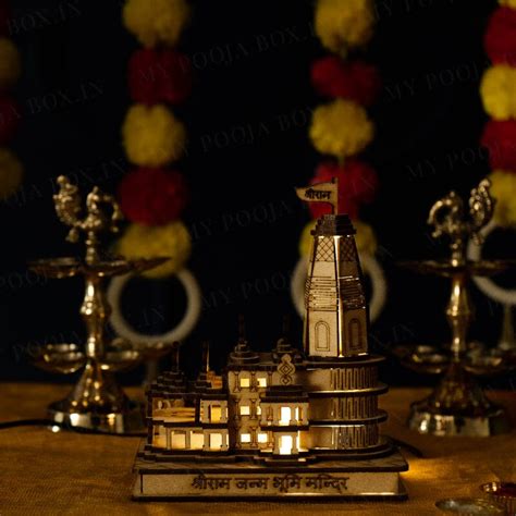 Buy Shri Ram Mandir Janambhoomi Temple Ayodhya With Light Online in ...