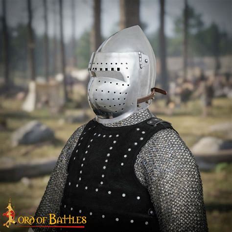 Hounskull Bascinet Helmet with Liner | 14th Century Style