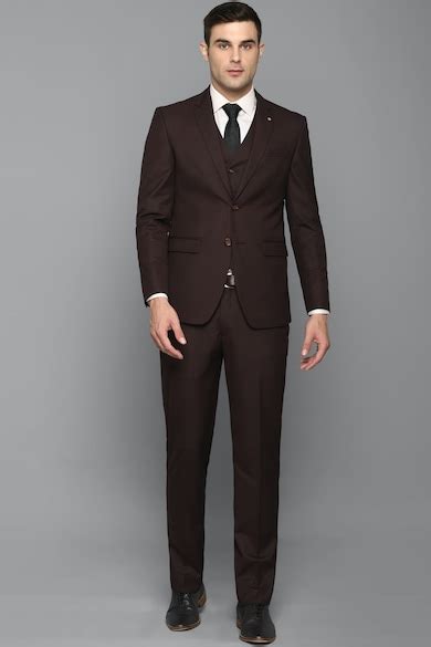 Buy Men Brown Slim Fit Solid Formal Three Piece Suit Online - 711126 ...