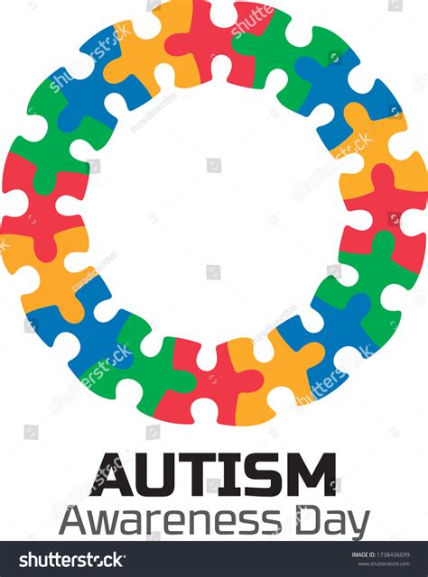 Autism Awareness Day Puzzle Circle Logo Stock Vector (Royalty Free ...