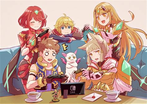 pyra, mythra, nia, rex, mythra, and 2 more (xenoblade chronicles and 4 ...