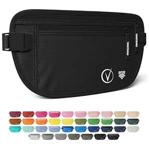 Travel Wallet Money Belt, RFID Protected, Fits Passport with Cover ...